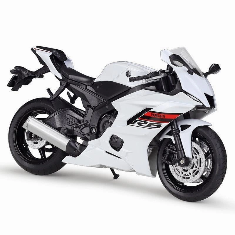 1:12 Yamaha YZF-R6 2020 Supersport Motorcycle Alloy Model Car simple controls