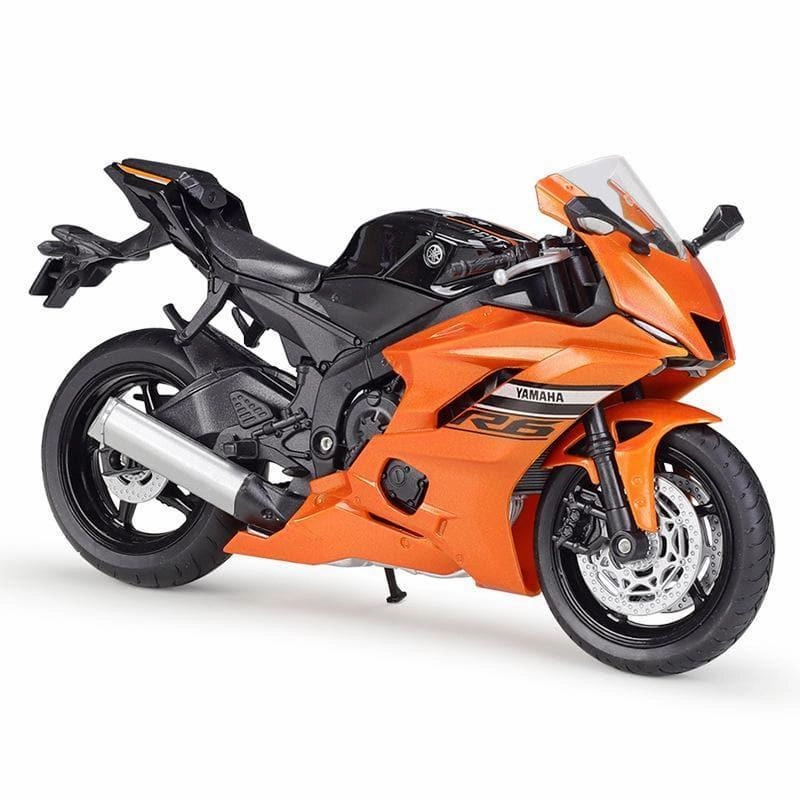 Split screen Educational Content 1:12 Yamaha YZF-R6 2020 Supersport Motorcycle Alloy Model Car