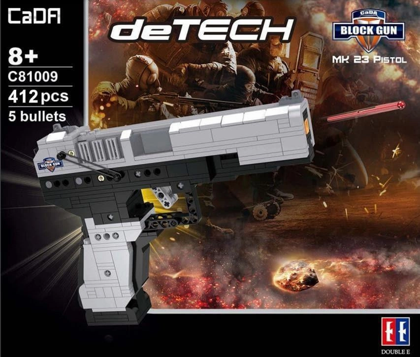 Adaptive Difficulty Day Night Cycle 1:1 Heckler & Koch MK 23 Pistol Gun Building Blocks Set