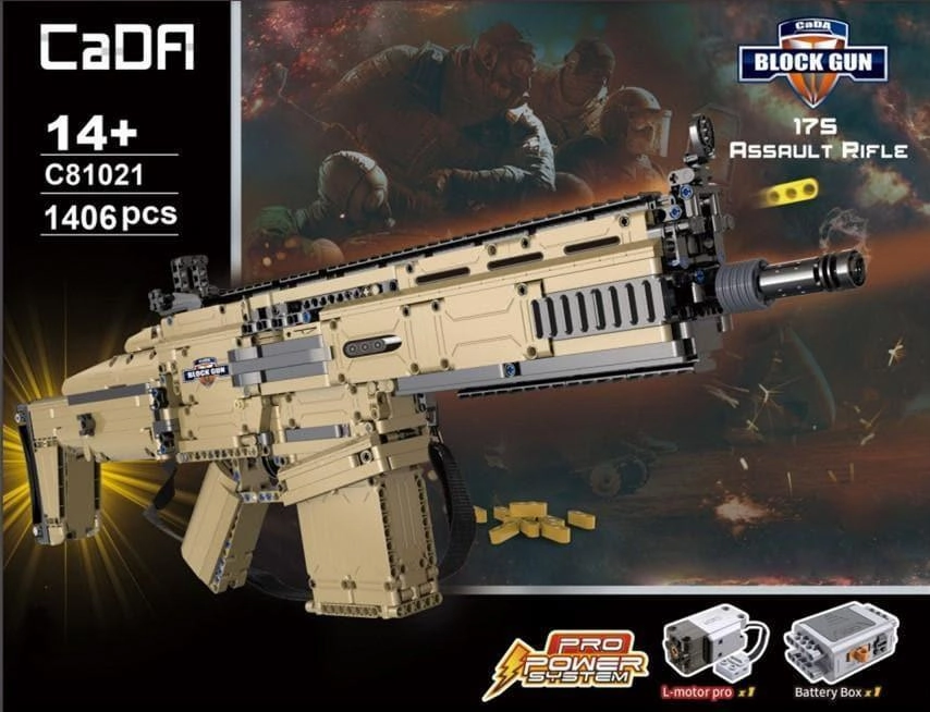 Vector Graphics Career Mode 1:1 SCAR 17s Semi-Auto Assault Rifle Gun Building Blocks Set