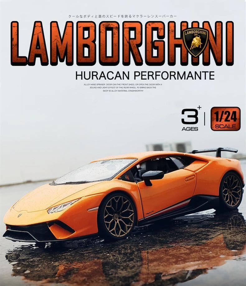Hair Animation 1:24 Lamborghini Huracan Performante Alloy Model Car