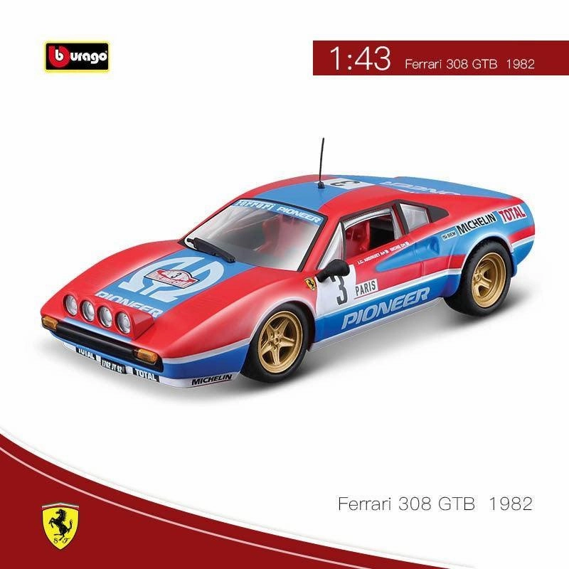 1:43 Ferrari 308 GTB Monte-Carlo 1982 Alloy Model Car Linguistic Creation Diverse Characters