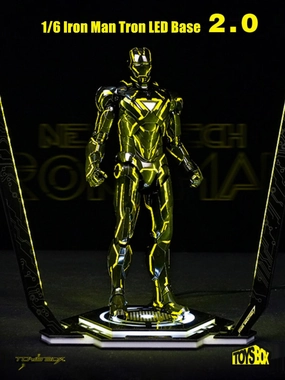 1:6 Neon Tech 2.0 Iron Man LED Yellow Light Display Base Stage Wild West