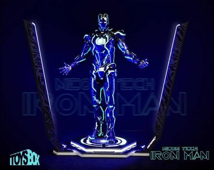 Upgrade Path Secret Ending 1:6 Neon Tech Iron Man LED Light Display Base Stage