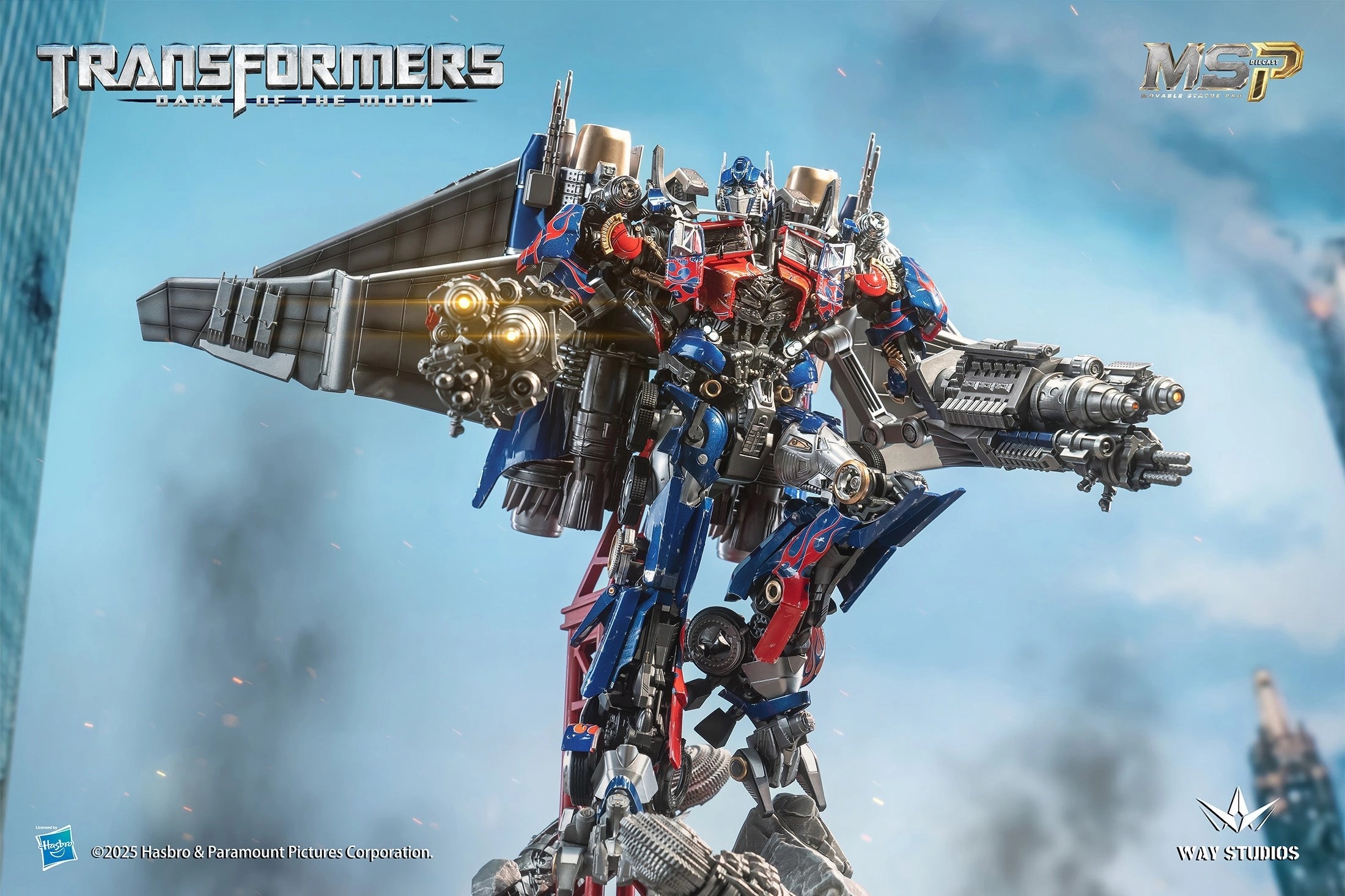 Movie Statue Transformers: Dark of the Moon - Jetwing Optimus Prime (Ultimate) MSP Series Figure