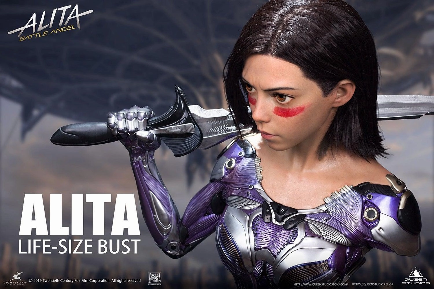 Variant Paint Desktop Hero Alita: Battle Angel 1:1 Scale Lifesize Bust