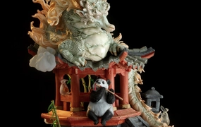 Artist Series - Dragon's Lullaby Statue Cross Culture