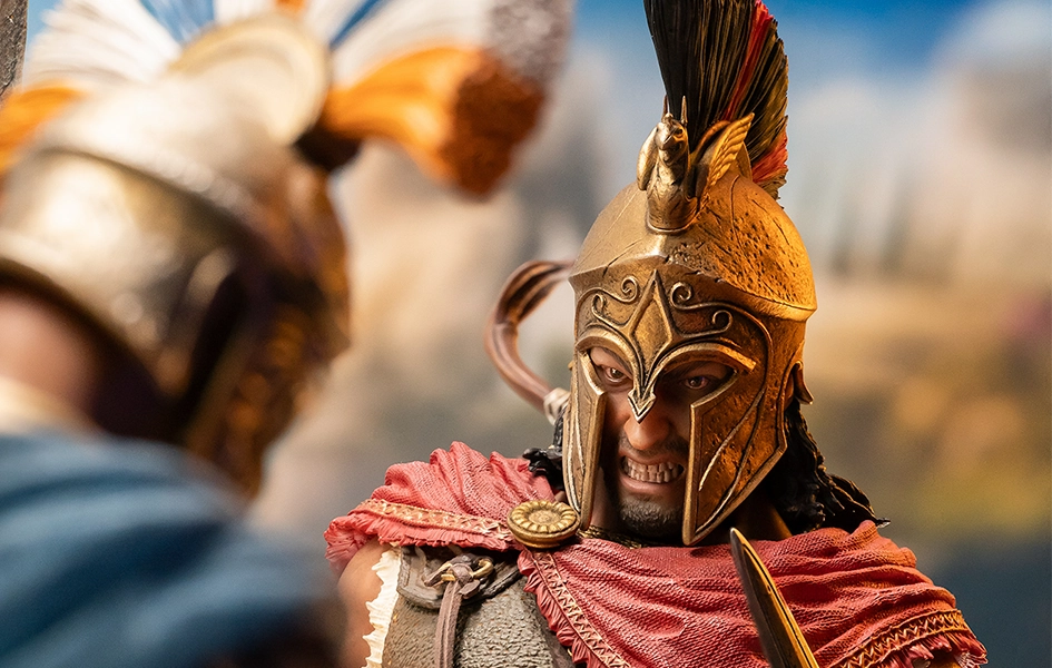 Press Worthy Desktop Decor Assassin's Creed Odyssey - Spartan Kick Alexios 1/6 Scale Diorama