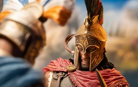 Press Worthy Desktop Decor Assassin's Creed Odyssey - Spartan Kick Alexios 1/6 Scale Diorama