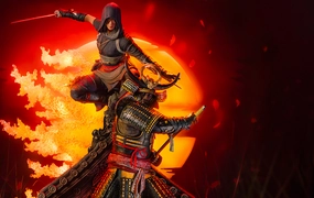 Static Model Convention Exclusive Assassin's Creed Shadows - Animus Naoe & Yasuke 1/4 Scale Statue