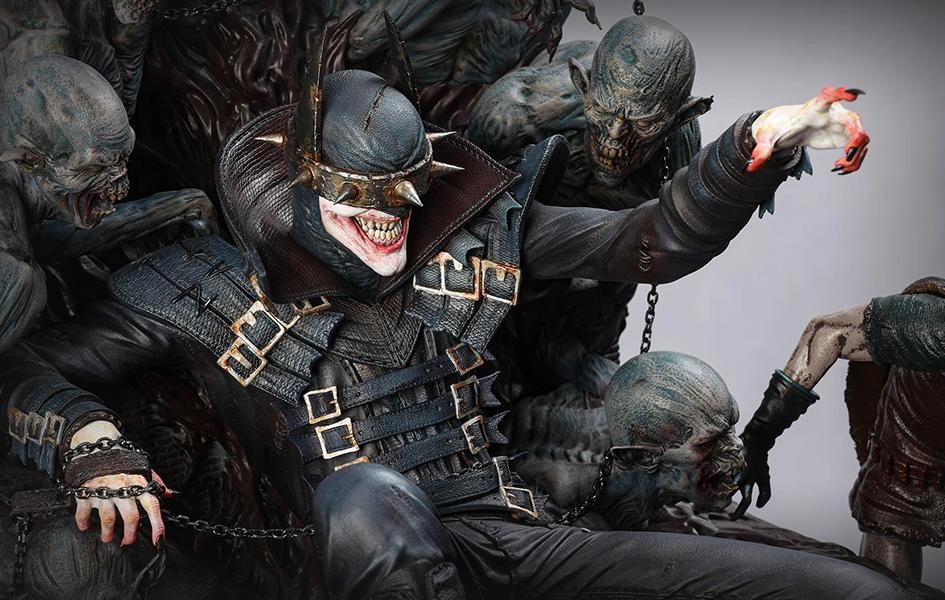 Batman Who Laughs On Throne Statue Miniature Figure