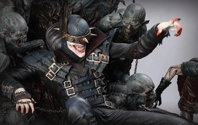 Batman Who Laughs On Throne Statue Miniature Figure