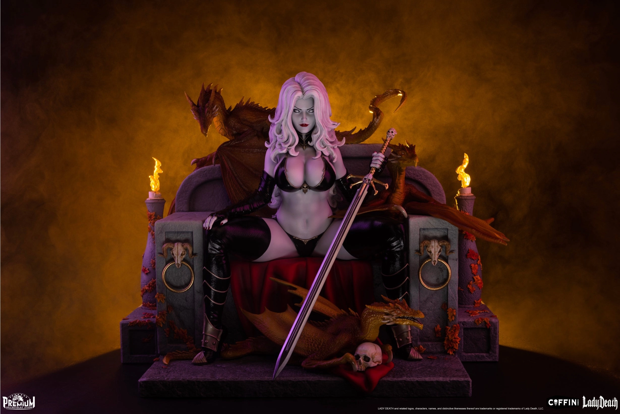 Lady Death On Throne 1/4 Scale Statue Interactive Exhibit Cute Animal