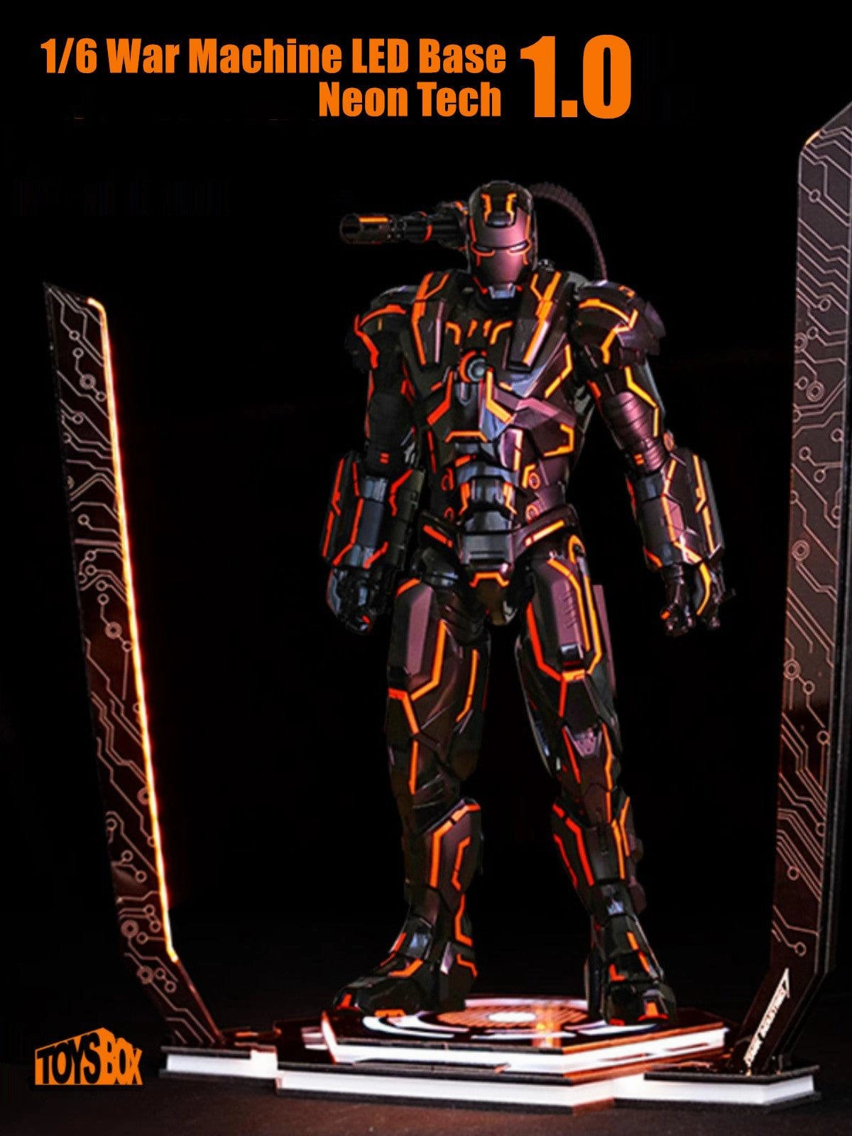 1:6 Neon Tech 1.0 Iron Man LED Orange Light Display Base Stage Balanced Teams Secret Finale