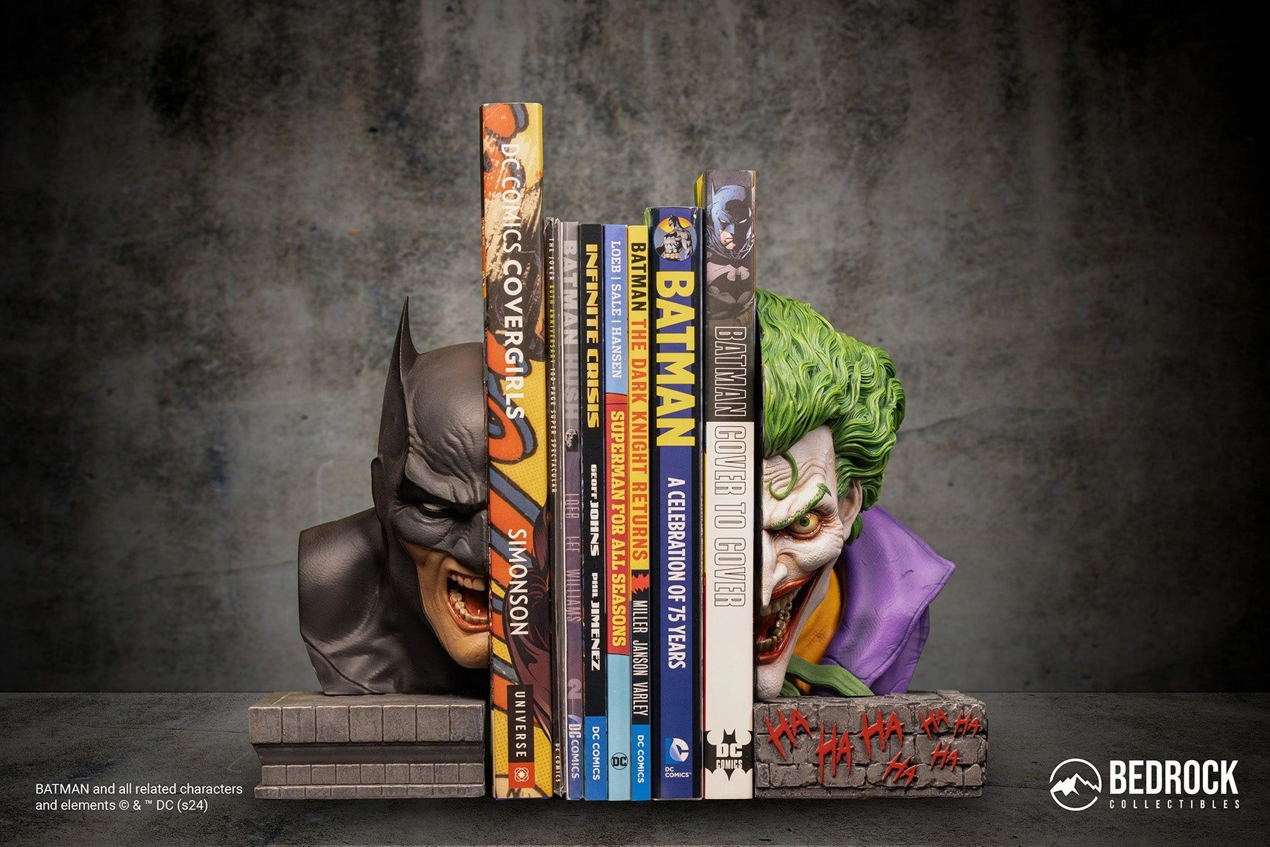 Batman & Joker Nemesis Split-Faced Bookend 1/2 Scale Busts Premium Statue