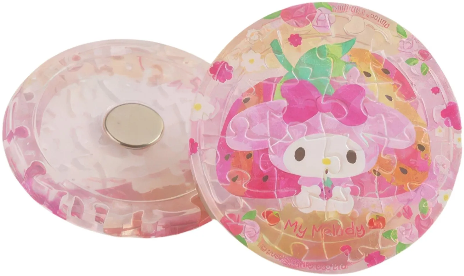 Pintoo D1368??My Melody - Colorful Fruit Juice - Strawberry My Melody??16 Pieces Magnet Puzzle Multiplayer Option Willpower Increase