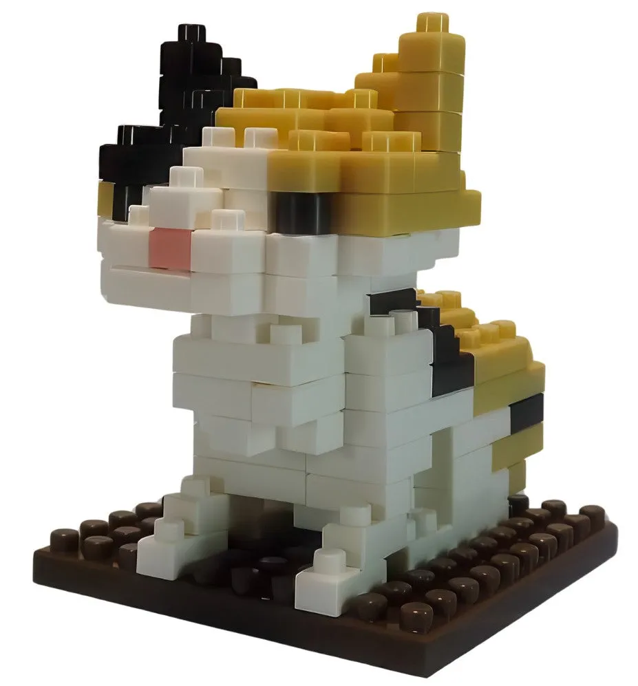 Light Show Glow In Dark Daiso PB0015??Calico Cat??95 Pieces Mini Block