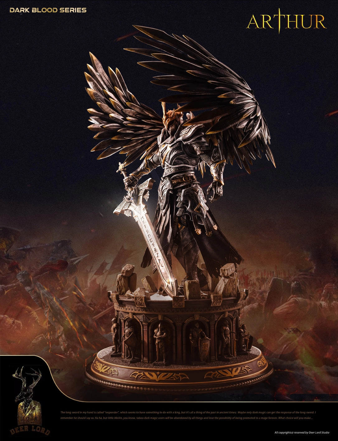 Desk Decor Gaming Figure Dark Blood Series - Arthur Statue