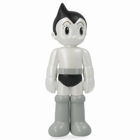 Cute Animal Astro Boy Standing - Black and White (Opened Eyes)