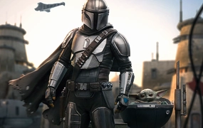 Din Djarin and Din Grogu Art Scale 1/10 Game Room