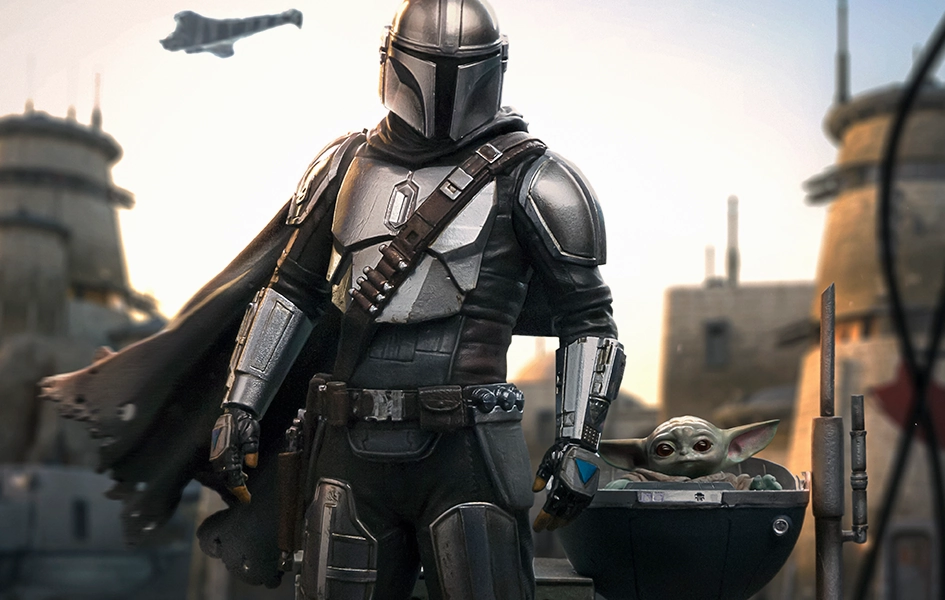 Din Djarin and Din Grogu Art Scale 1/10 Game Room