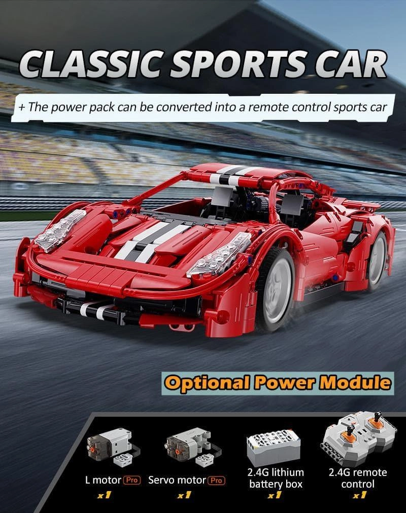 Architectural Design Soundtrack Included Red Devils Ferrari Pista 488 Building Blocks Set