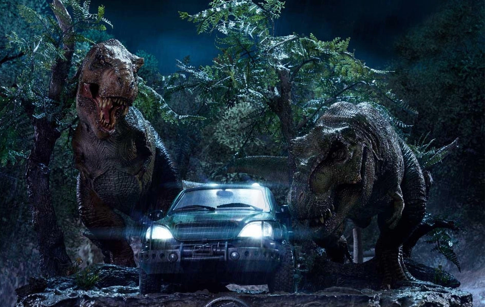 Media Attention Smart Toy The Lost World - Jurassic Park - T-Rex Cliff Attack (Bonus Version) 1/15 Scale Statue