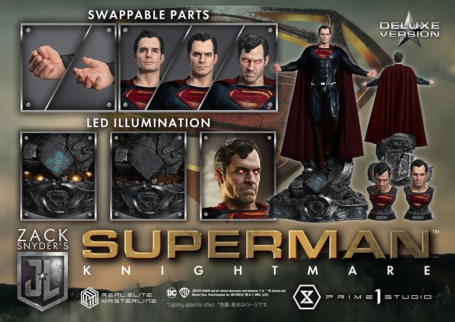 Justice League - Superman (Knightmare Deluxe) 1/3 Scale Statue Sci-Fi Robot Miniature Toy