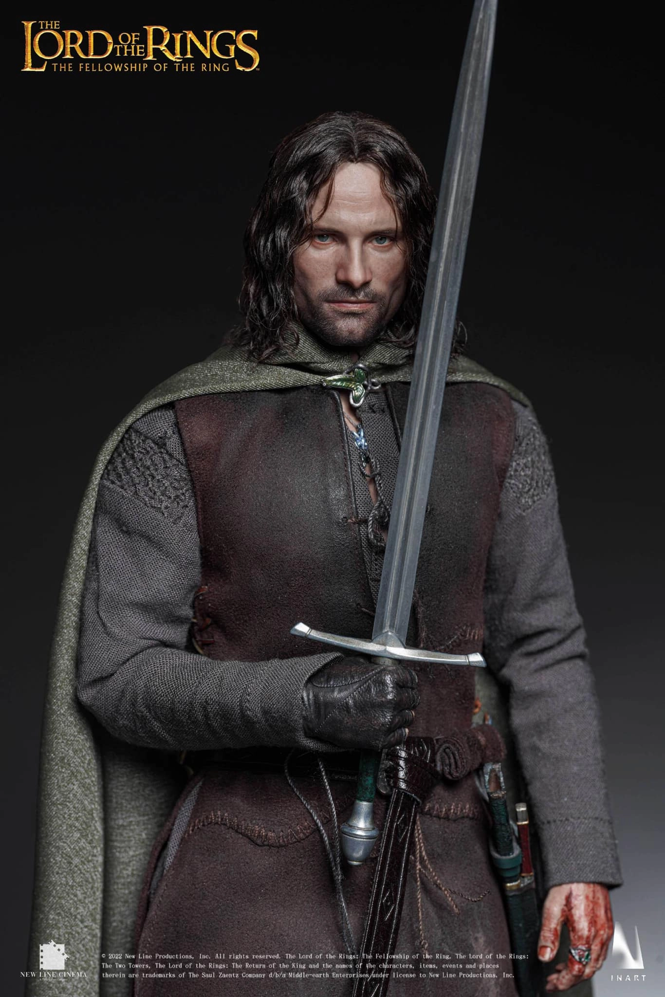 Aragorn InArt Premium (ROOTED HAIR) 1/6 Scale Figure Flying Pose Battle Replica