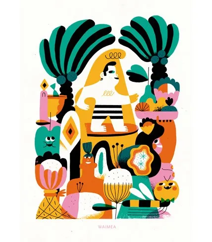 Hedof - Waimea Giclee Print Ocean Creature Animation Series