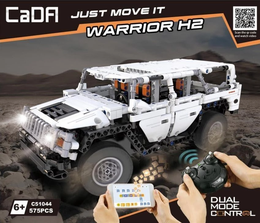 Fluid Simulation Warrior Hummer H2 Off-Road Car Building Blocks Set