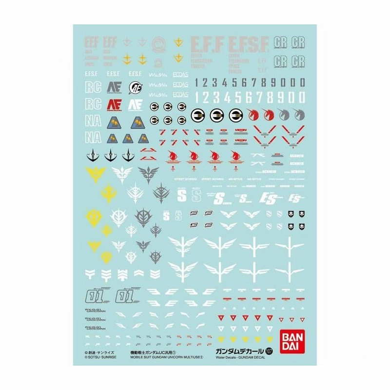 DECAL N??107 GUNDAM DECAL FOR MOBILE SUIT GUNDAM HG UC SERIES 1 Item Collection