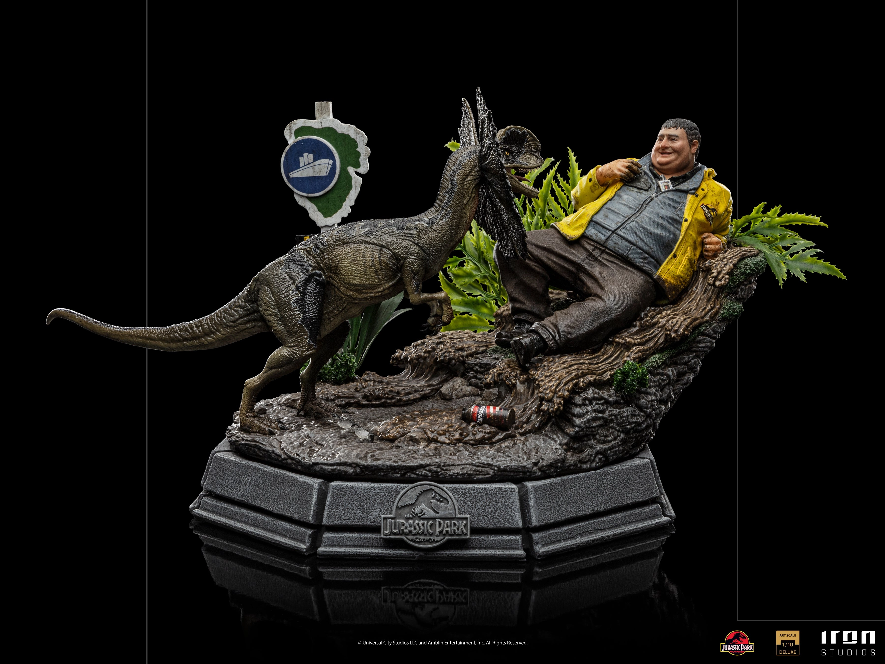Art Model Jurassic Park - Dennis Nedry & Dilophosaurus 1/10 Art Scale