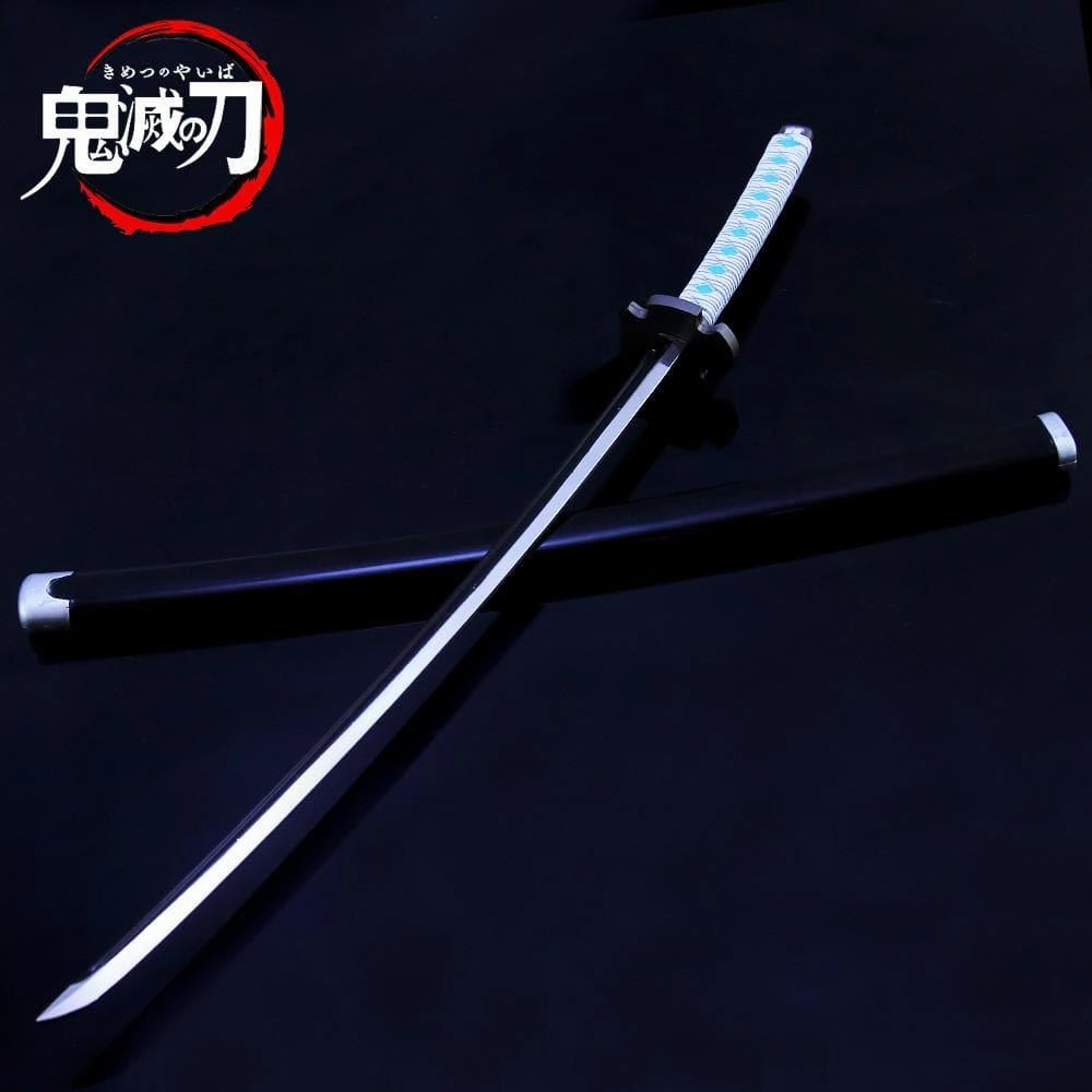 Kamado Tanjiro Nichirin Blade White Sword Metal Replica Ancient Civilization Benchmark Title