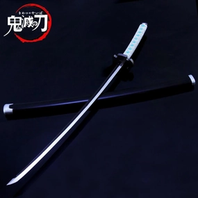 Kamado Tanjiro Nichirin Blade White Sword Metal Replica Ancient Civilization Benchmark Title