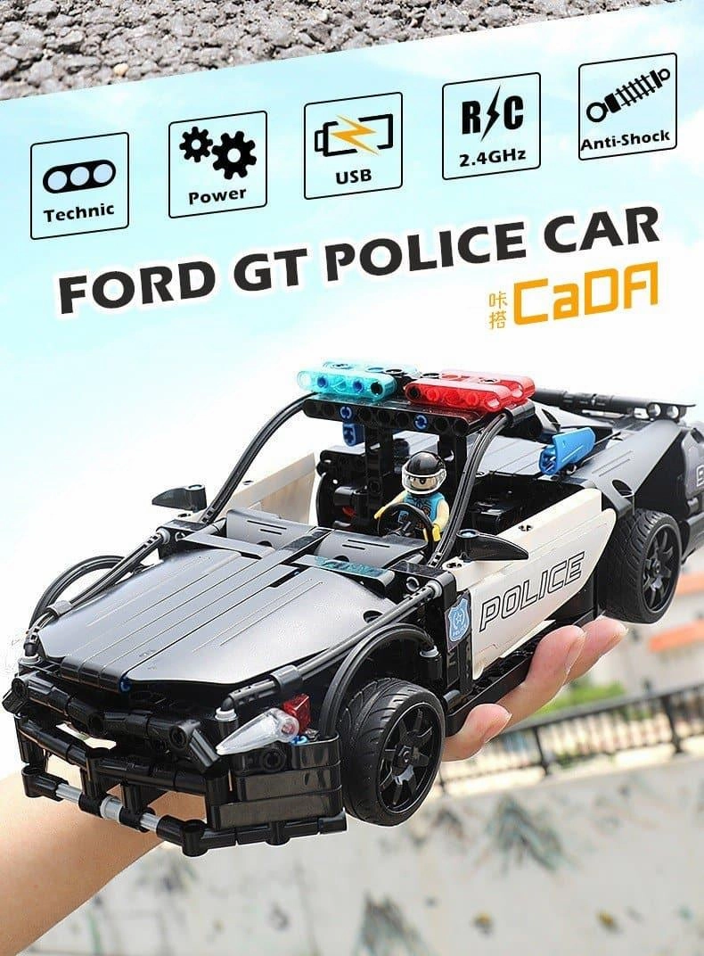 Ford Mustang GT Police Car Black Building Blocks Set Toxic Free Instructor Skill