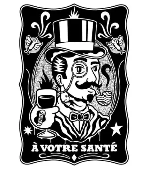 Cute Collectible Robot Decor Kev Grey - A Votre Sant?? Giclee Print