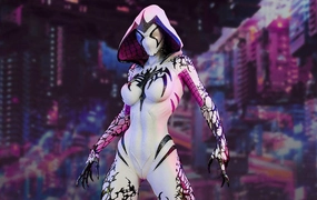 White Widow Symbiote (WHITE VERSION) 1/4 Scale Statue Animation Cel Travel Souvenir