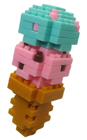 Daiso PB0047??Ice Cream??100 Pieces Mini Block Machine learning