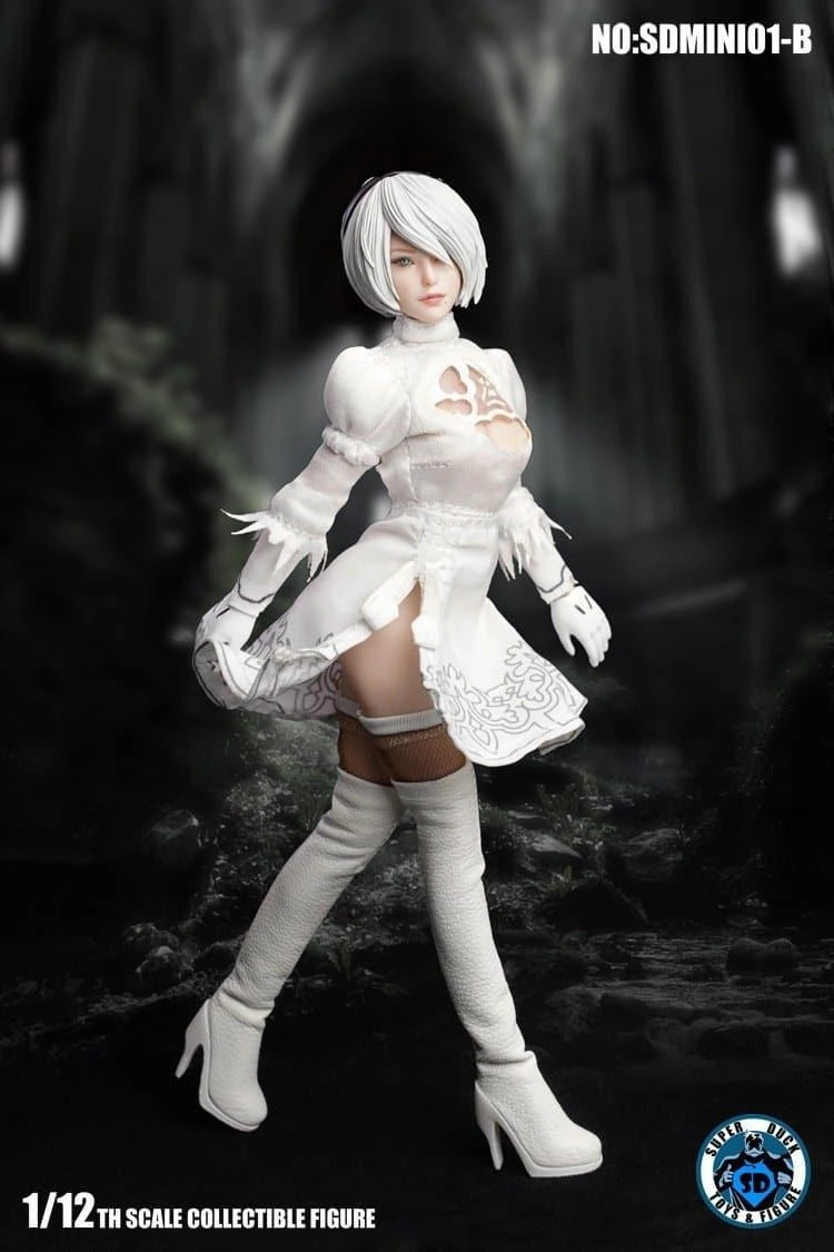 Turn-Based Tactics 1:12 YoRHa No.2 Type B 2B White Dress Seamless Figure