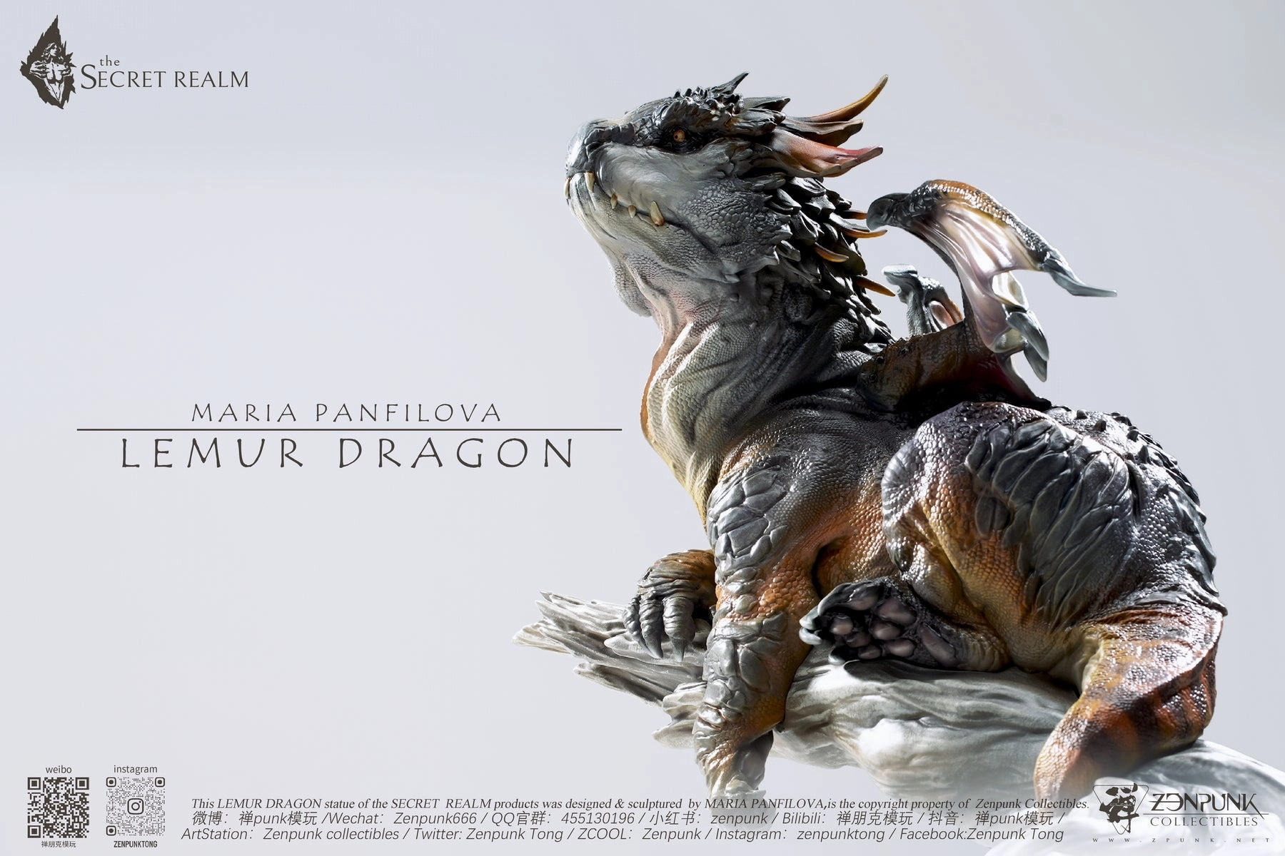 Fantasy Figure The Secret Realm Series - Lemur Dragon Statue by Maria Panfilova