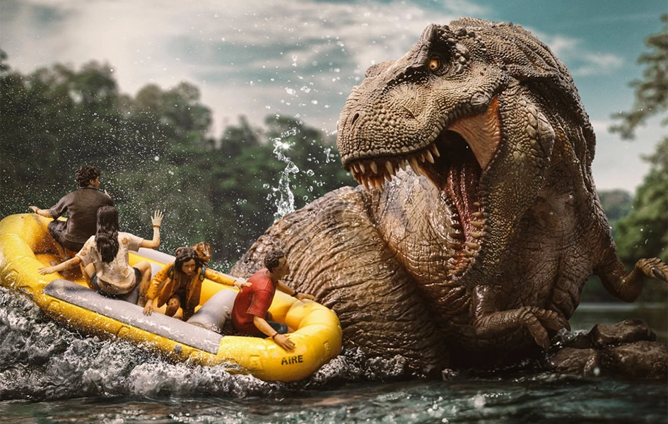 Jurassic World Rebirth - T-Rex River Scene Demi Art Scale 1/20 Streaming Decor Modular Design