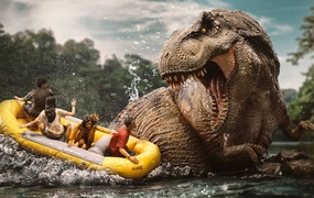 Jurassic World Rebirth - T-Rex River Scene Demi Art Scale 1/20 Streaming Decor Modular Design