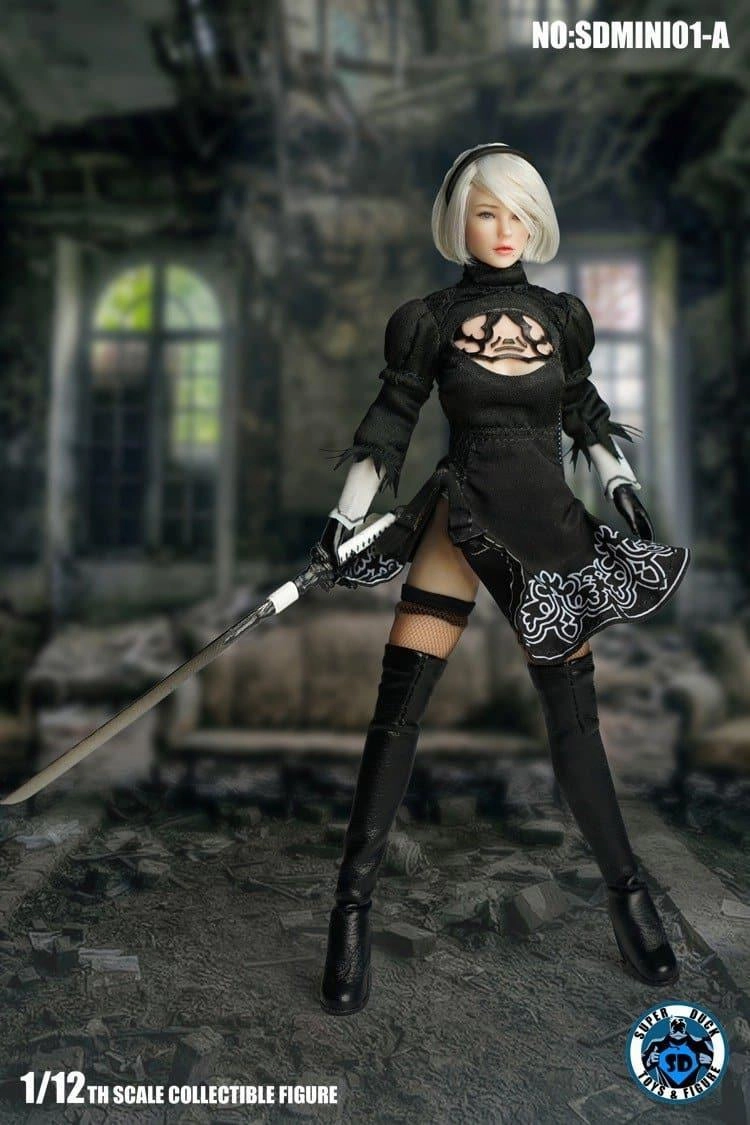 1:12 YoRHa No.2 Type B 2B Black Dress Seamless Figure Mythos Rich