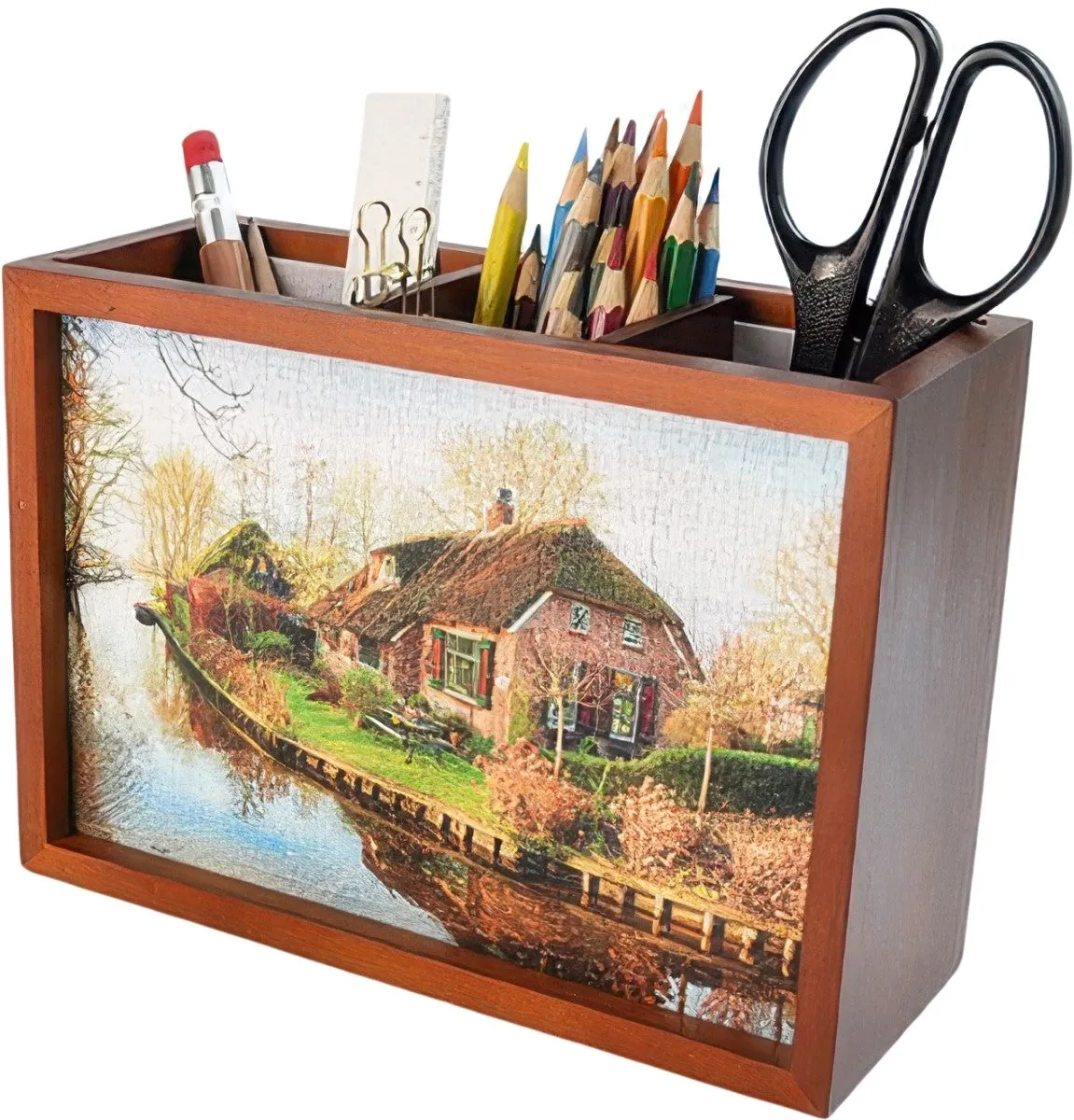 Pintoo W1062??Showpiece Storage Frame (Dark Brown) (for 18.3 x 12.8 cm)??Puzzle Frame Logic Puzzle Poetry Writing