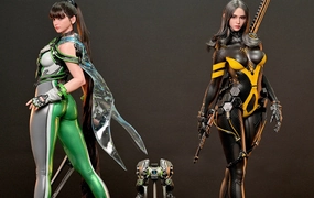 Interactive Exhibit Stellar Blade - Eve & Tachy (With Drone) 1/3 Scale Statue Set