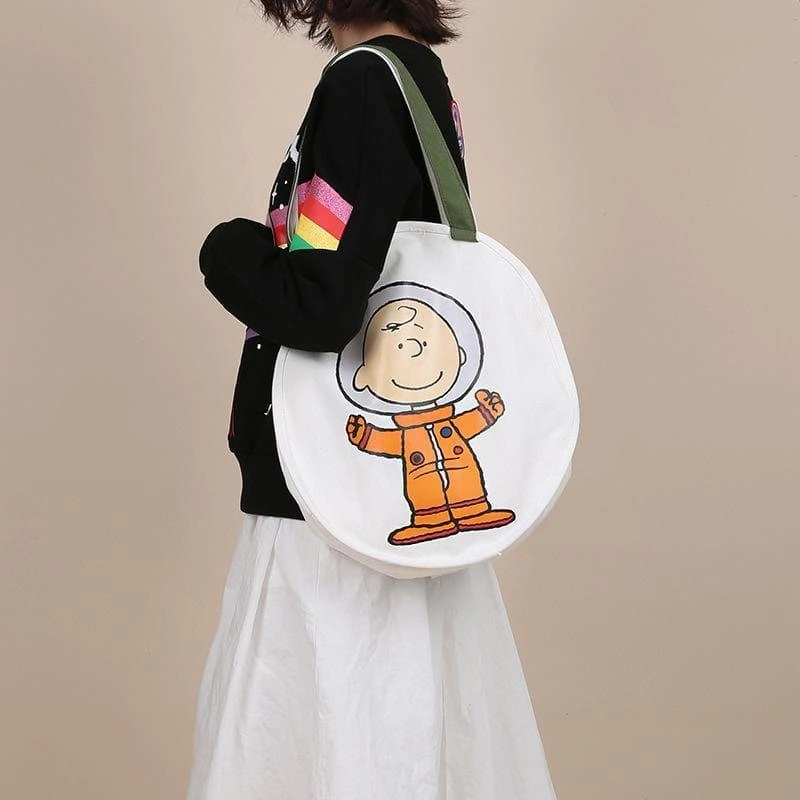 New Game Plus Pupil Rank Snoopy Astronaut Canvas Tote Bag
