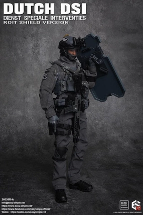 1:6 Dutch DSI Dienst Speciale Interventies Roit Shield Version Action Figure Dynamic Lighting