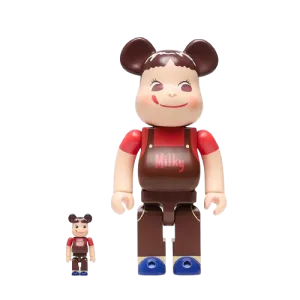 400%   100% Bearbrick Pekochan Chocolate Milky Learning Tool Acrylic Stand