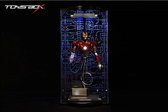 Yearly Scarce Tragic Ending 1:6 Iron Man Construction Acrylic Hall of Armor Display Box